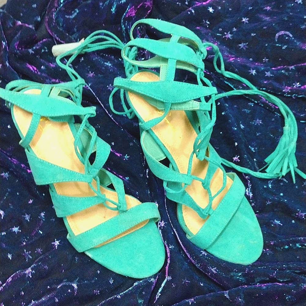 Lace up stilettos by Olivia Ferguson ..size 8.5